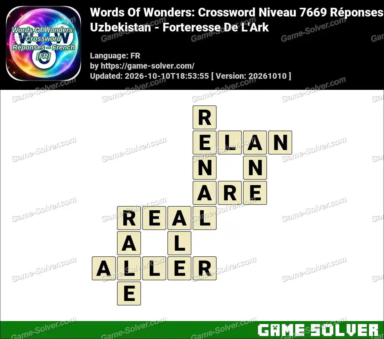 Words Of Wonders: Crossword Niveau 7669 Réponses – Uzbekistan – Forteresse De L’Ark